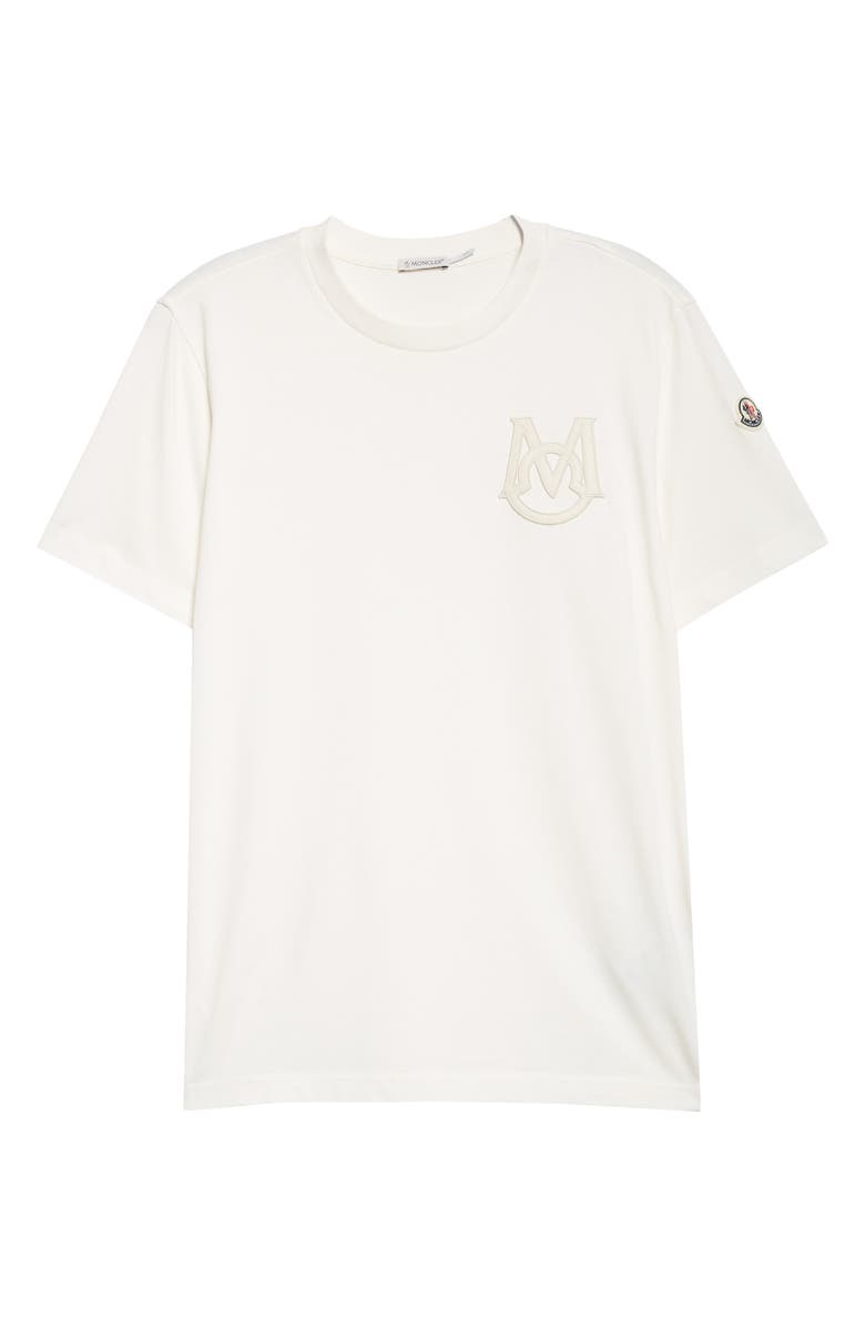 Moncler Monogram Logo Cotton T-Shirt, Alternate, color, Bright White