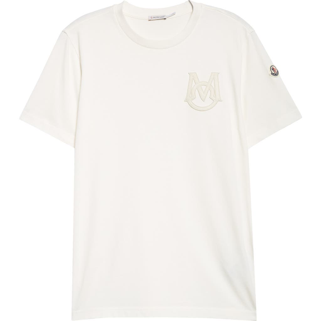Moncler Monogram Logo Cotton T-shirt In White