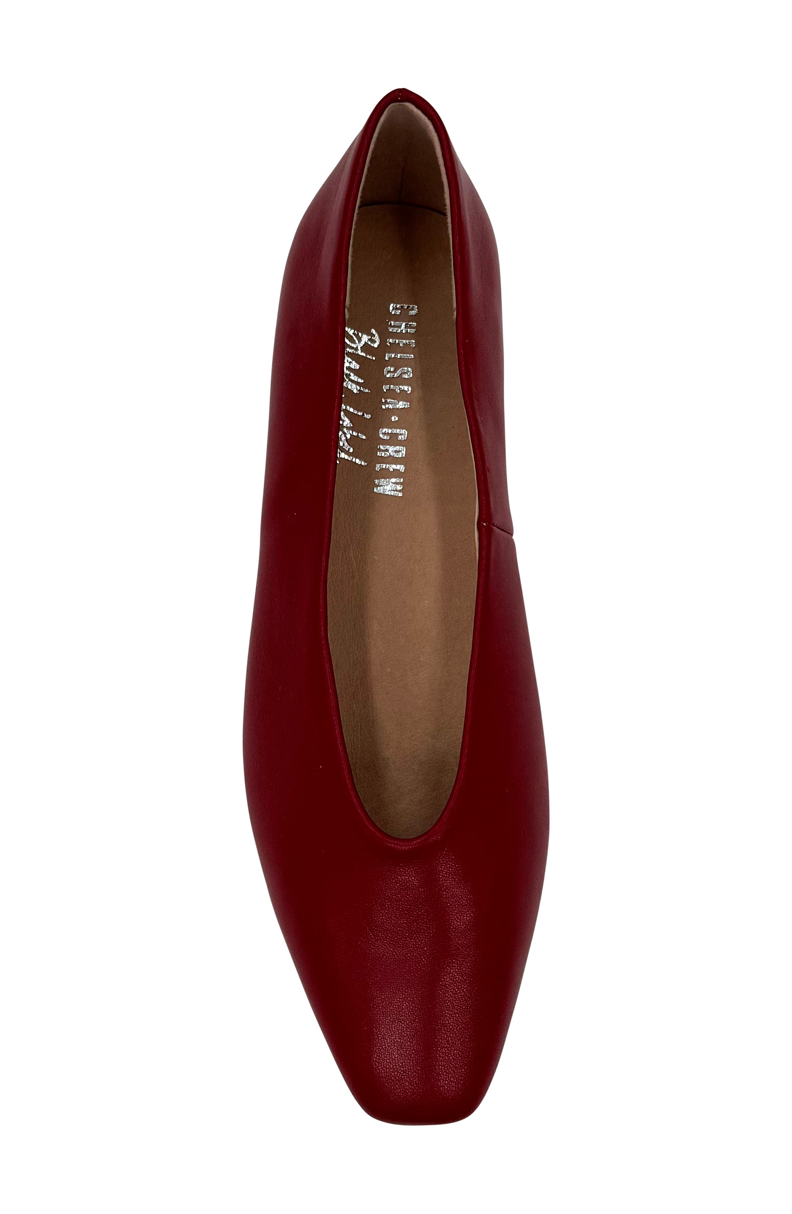 CHELSEA CREW Slick Flat, Alternate, color, Red Leather