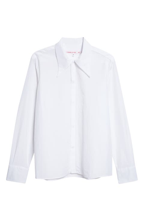Nylon Blend Snap-Up Shirt