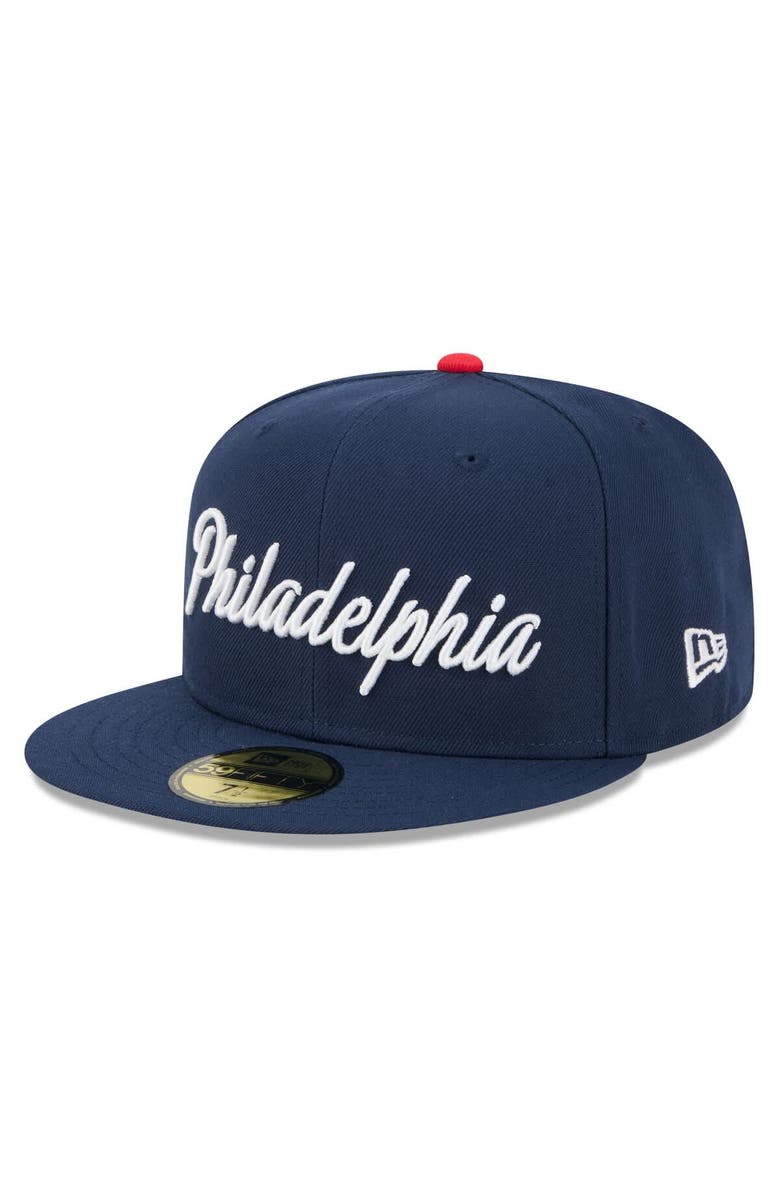 New Era Men's New Era Navy Philadelphia 76ers 2025/26 City Edition 59FIFTY Fitted Hat, Alternate, color, Navy