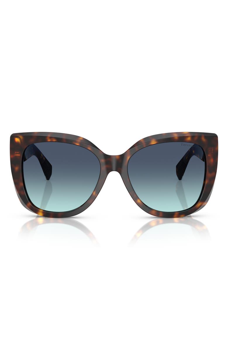 Tiffany & Co. 55mm Gradient Square Sunglasses, Main, color, Havana