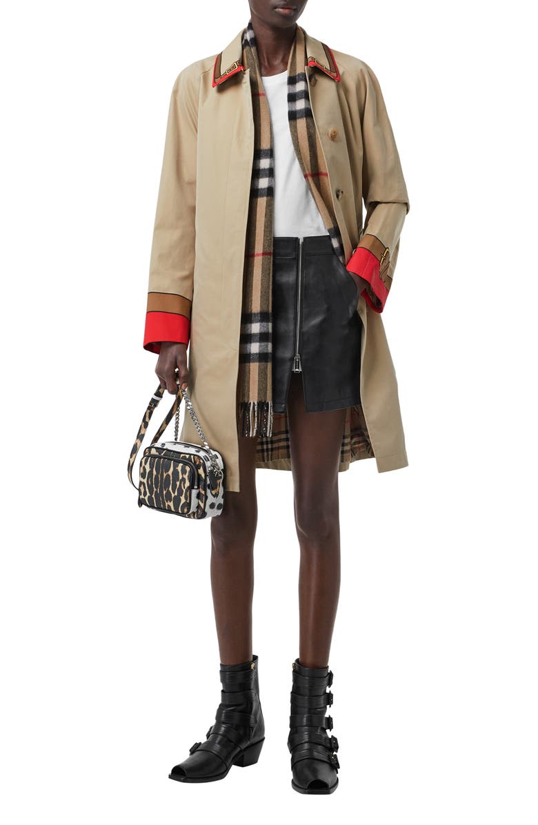 Burberry Giant Icon Check Cashmere Scarf, Alternate, color, Archive Beige
