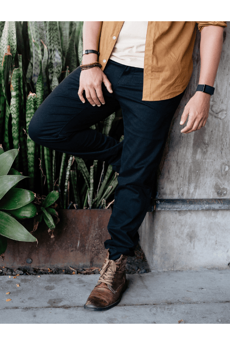 Slim Black Chino Pants, Alternate, color, Black