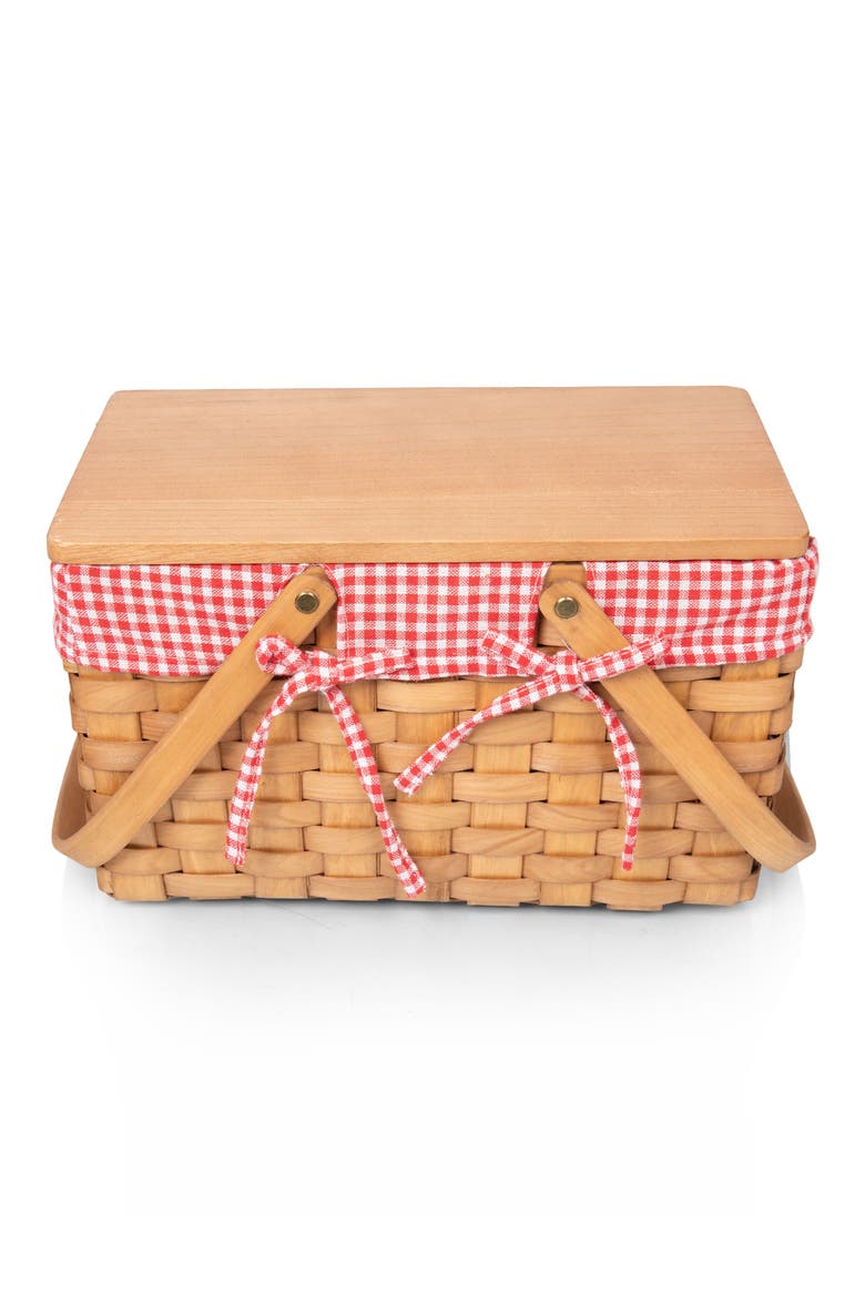 Piccola Picnic Basket, Main, color, RED