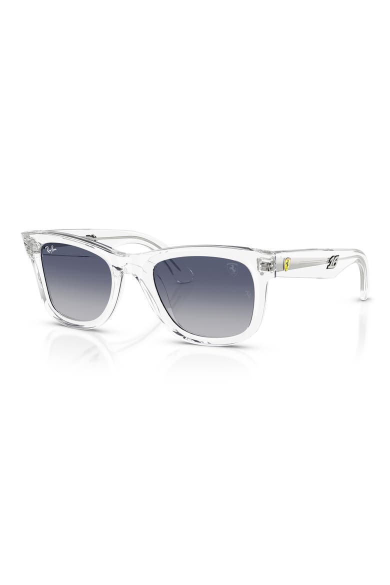 Scuderia Ferrari 50mm Square Sunglasses, Alternate, color, TRANSPARENT / LIGHT GREY