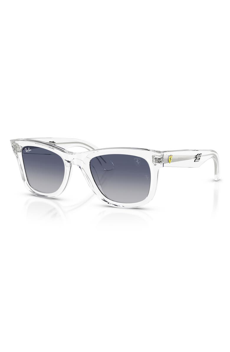 Ray-Ban Scuderia Ferrari 50mm Square Sunglasses, Alternate, color, Transparent / Light Grey
