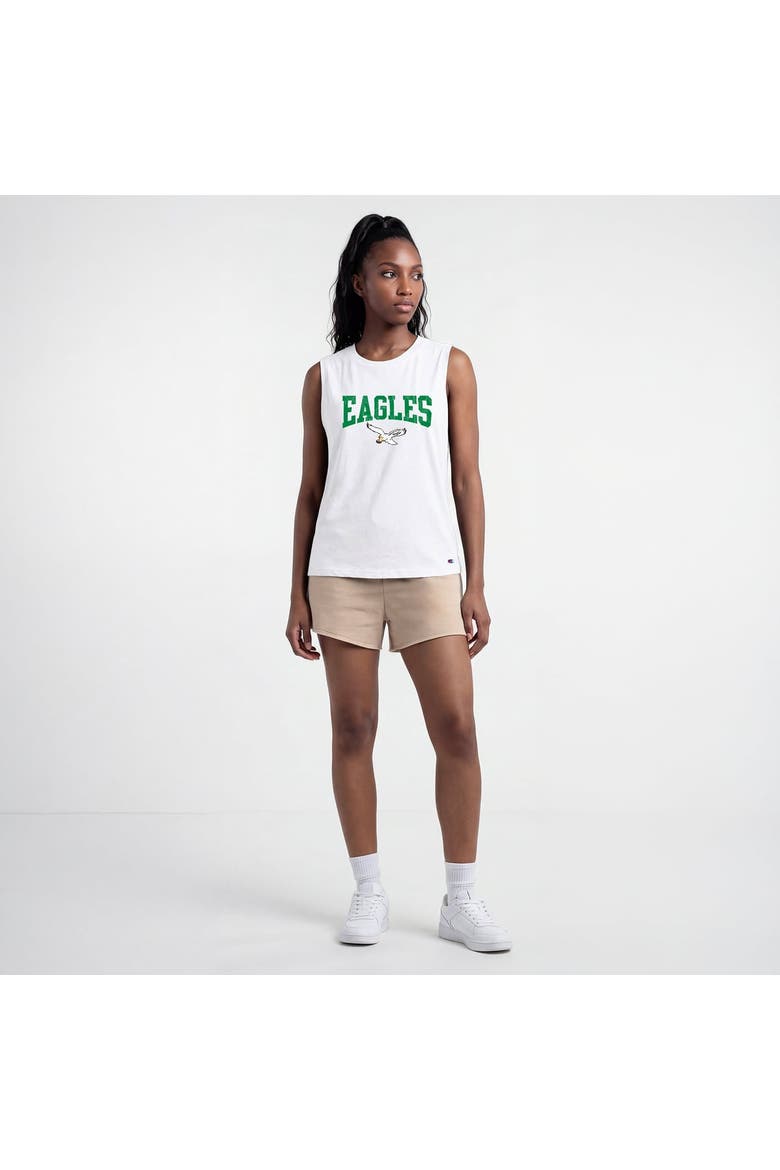 Women's Champion  White Philadelphia Eagles Muscle Tank Top, Alternate, color, White