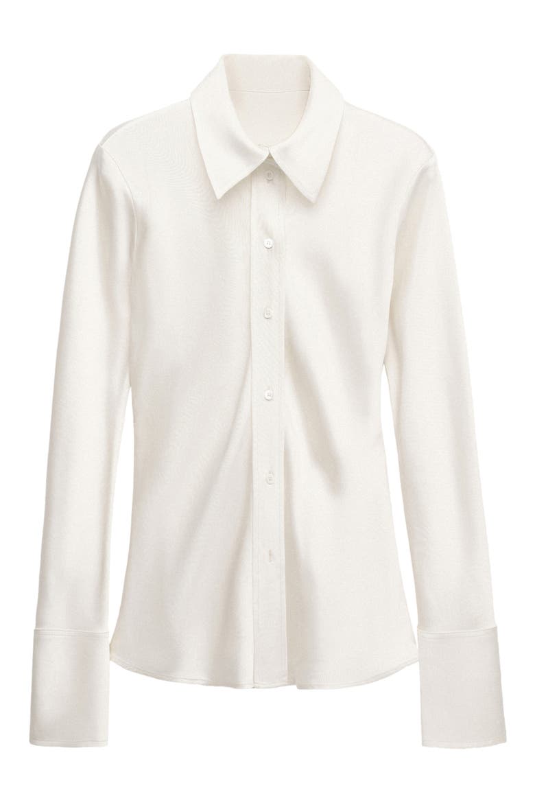Back Tie Satin Shirt, Alternate, color, ECRU