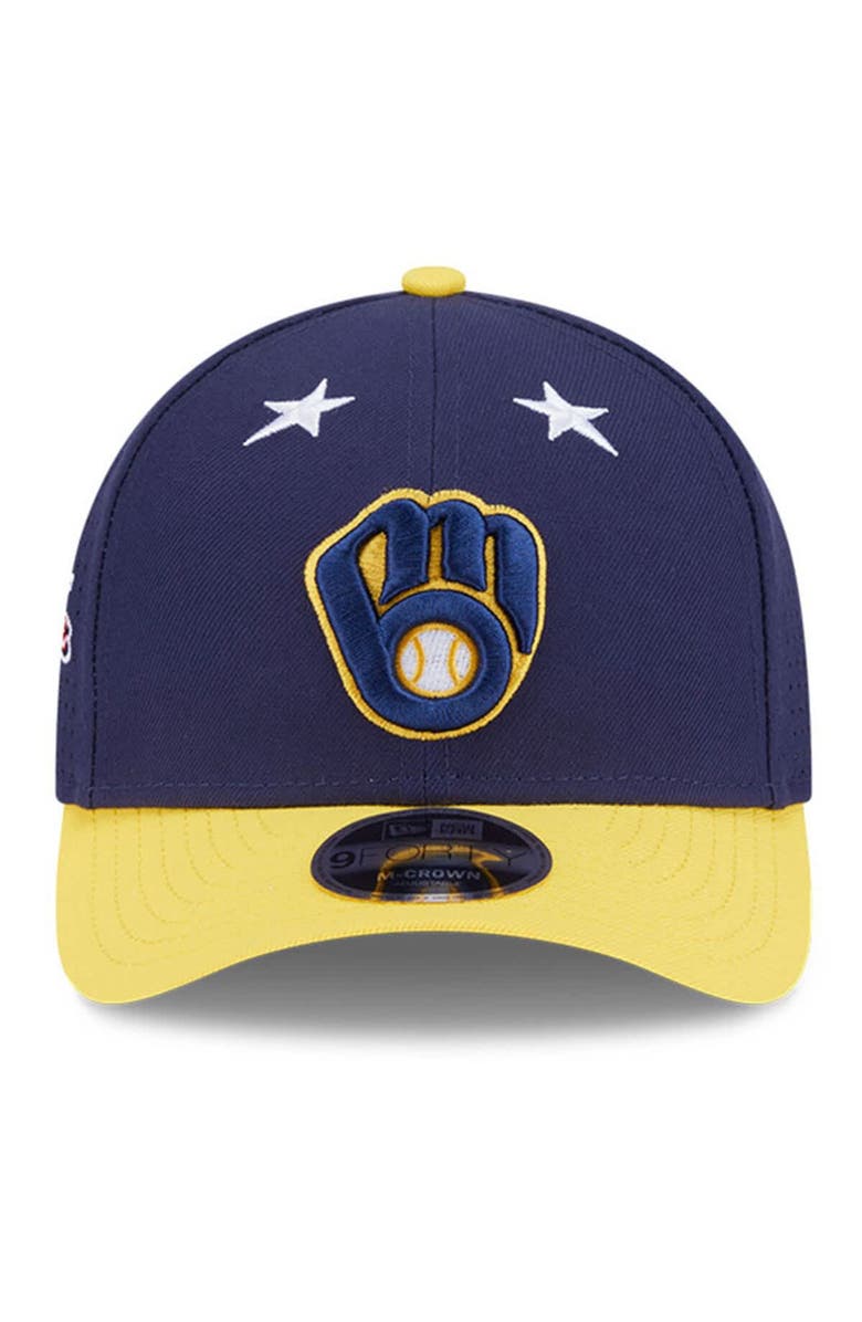 New Era Men's New Era Navy/Gold  Milwaukee Brewers 2025 MLB All-Star Game 9FORTY M-Crown Adjustable Hat, Alternate, color, Navy