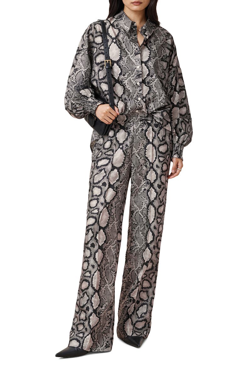 Snakeskin Print Charli Pants, Alternate, color, FLOW ECRU WHITE
