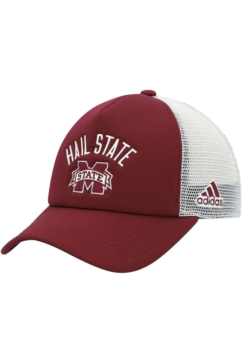 Men's adidas Maroon Mississippi State Bulldogs Dowsing & Bell Trucker Snapback Hat, Main, color, Maroon