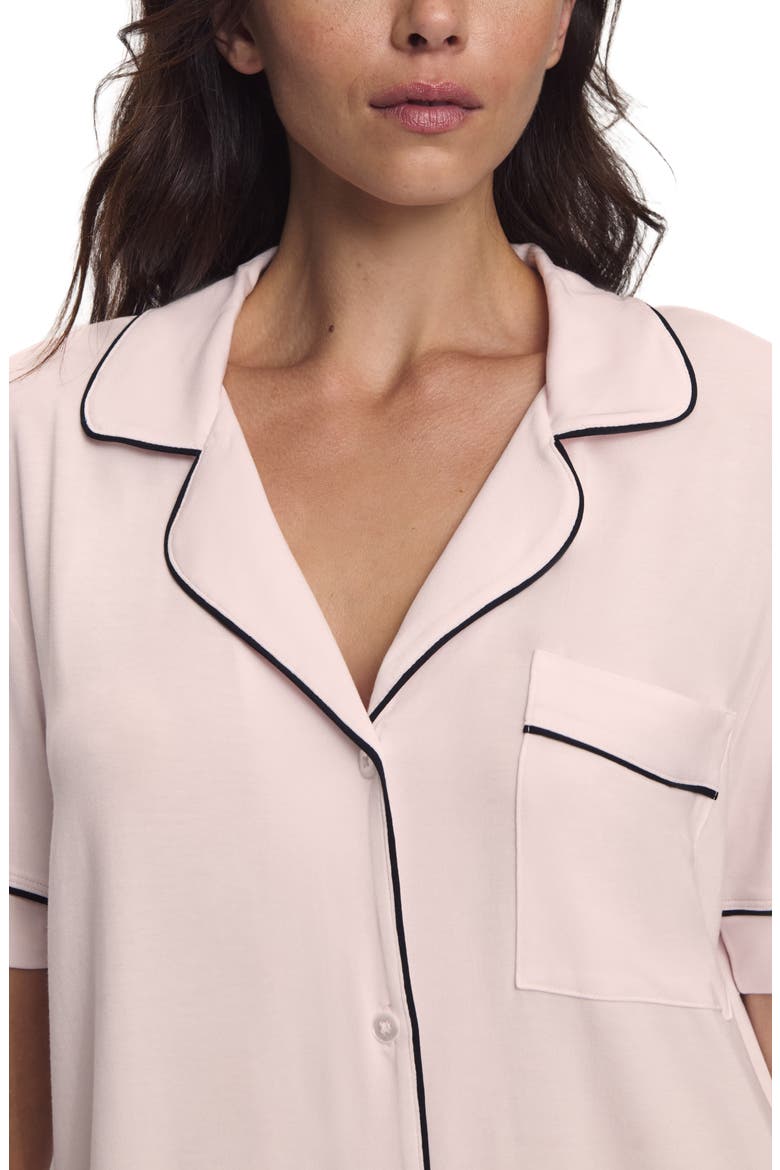 Gisele Short Sleeve Pant Pajamas, Alternate, color, SORBET PINK/ BLACK