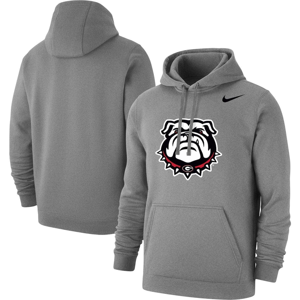 men's nike black georgia bulldogs logo club fleece pullover hoodie
