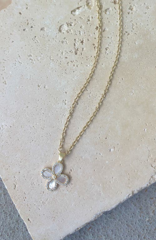 Adornia Mother Of Pearl Clover Pendant Necklace