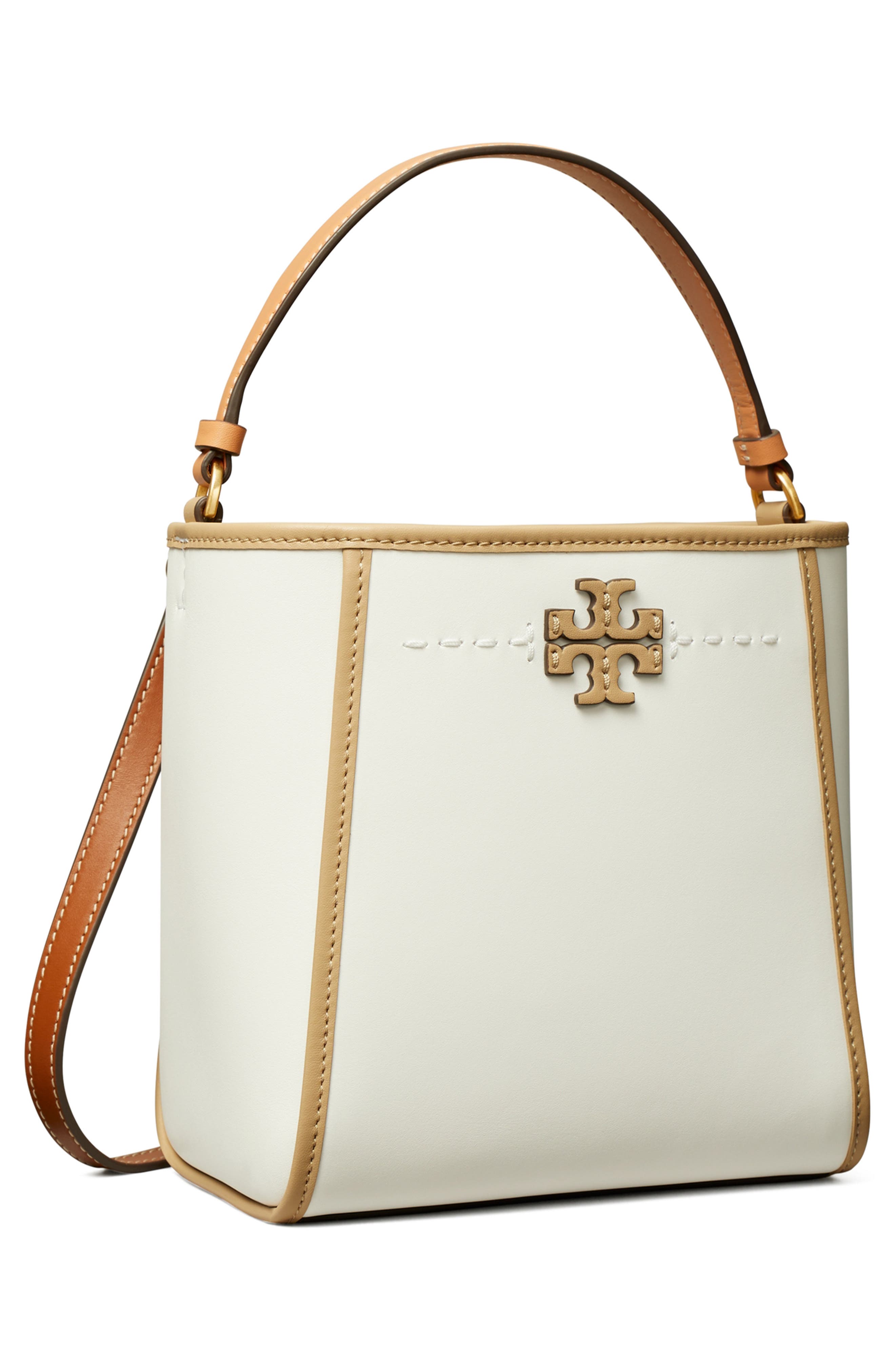 Tory Burch Small McGraw Leather Bucket Bag, Alternate, color, 