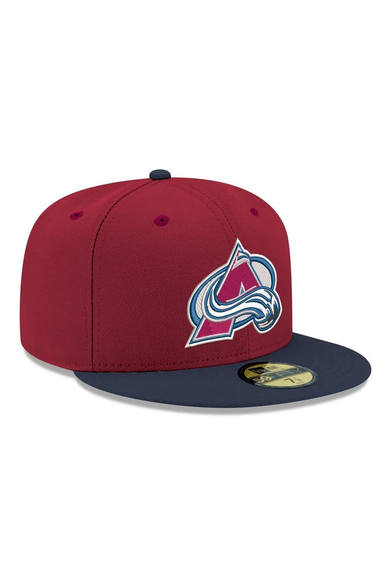 Men's New Era  Burgundy Colorado Avalanche Core Logo Two-Tone 59FIFTY Fitted Hat, Alternate, color, Burgundy