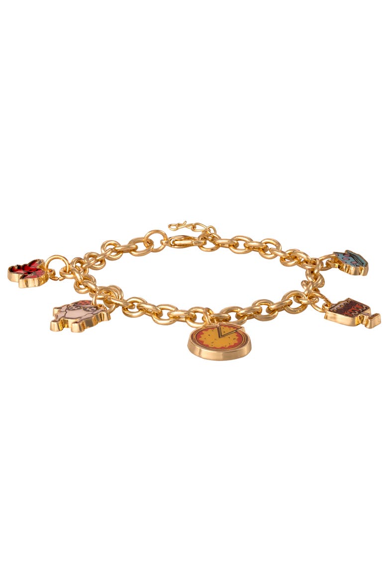 Fashion Charm Bracelet, 5 Charms, 7" + 1" Extender, Alternate, color, Gold