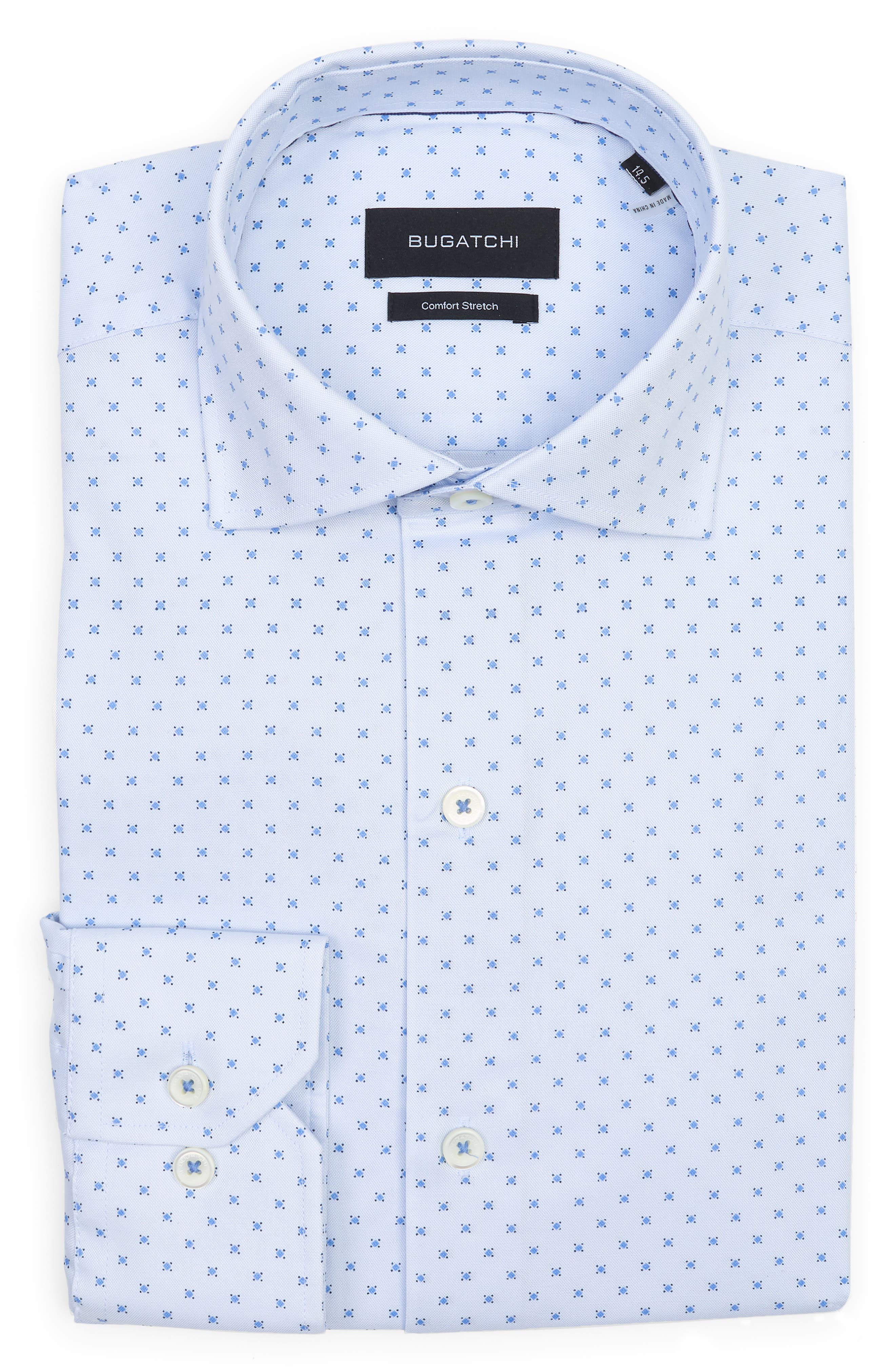 Bugatchi Geometric Print Comfort Stretch Cotton Dress Shirt (Men ...