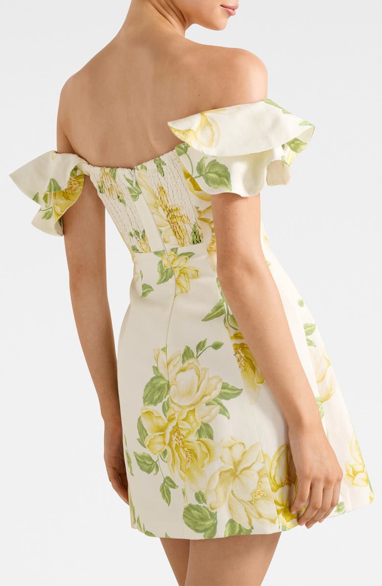 Ever New Kenzie Floral Off the Shoulder Linen Blend Minidress, Alternate, color, Villa Floral