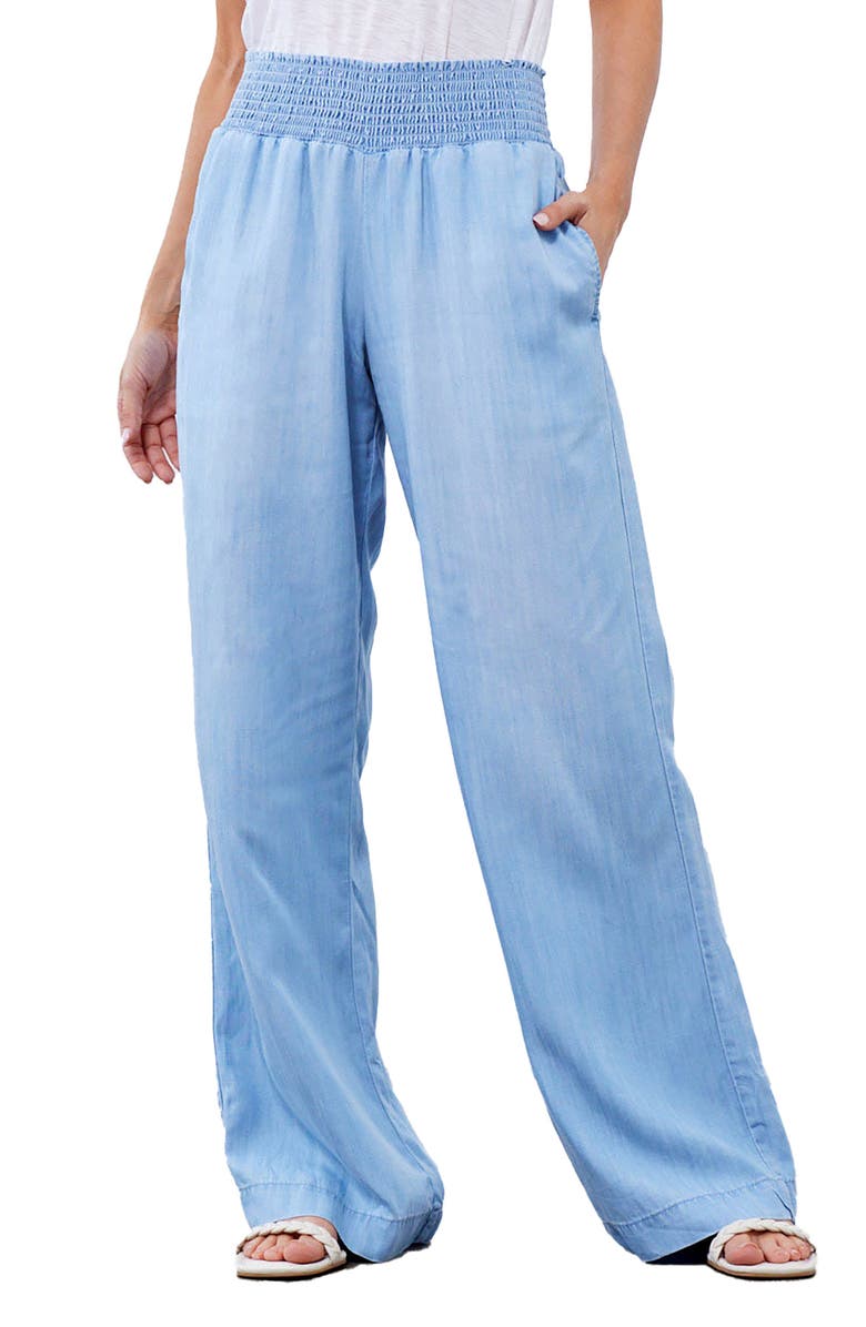 Bella Dahl Smocked Waist Wide Leg Pants, Main, color,