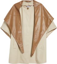 Max Mara Garza Cotton Cape with Removable Scarf | Nordstrom