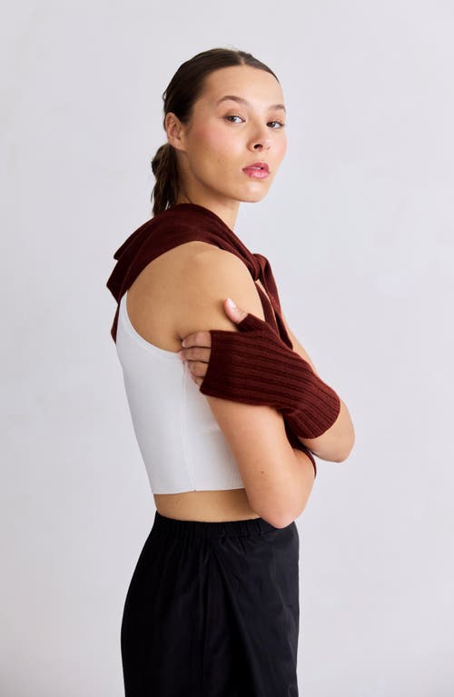 Arctic Fox & Co. Arctic Fox & Co The Merino Wool Fingerless Gloves In Burgundy