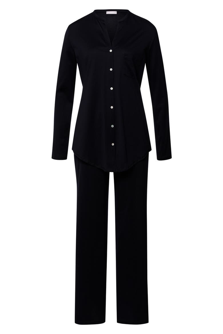 Cotton Deluxe Pajamas, Alternate, color, BLACK