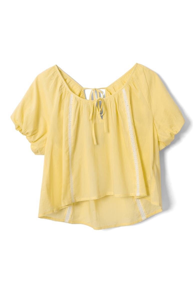 Maura Lace Trim Top, Main, color, BUTTER