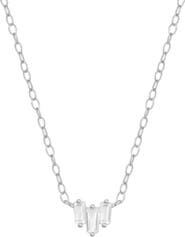 Hollywood Sensation Starling Dainty Necklace with Three Emerald Cut Cubic Zirconia Stones