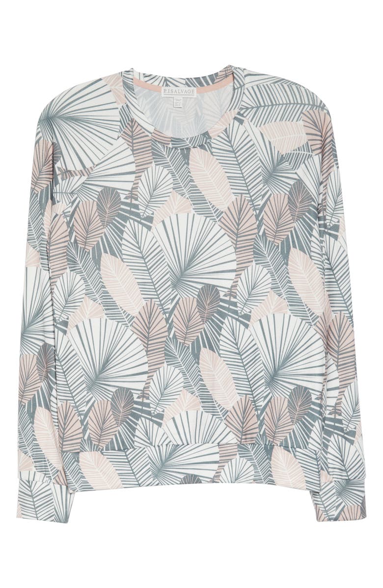 PJ Salvage Geo Palm Pajama Top, Alternate, color,