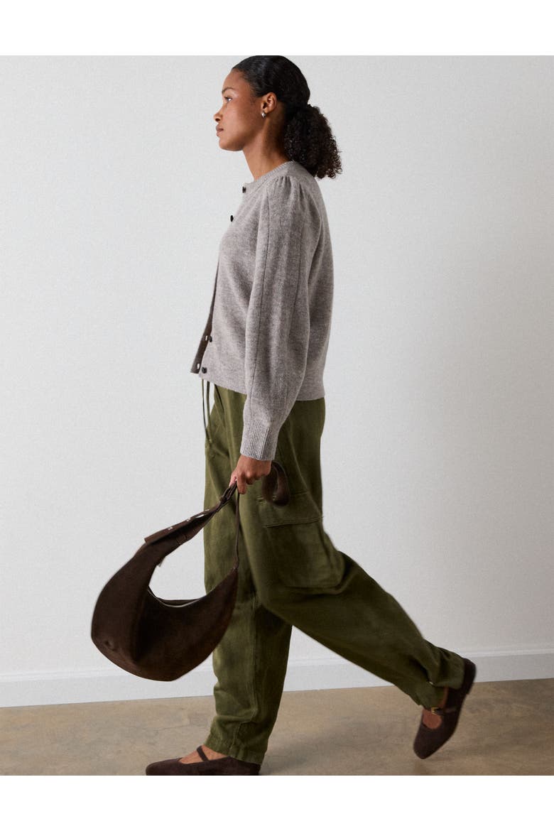 Wool Mix Puff Sleeve Cardigan, Alternate, color, Neutral