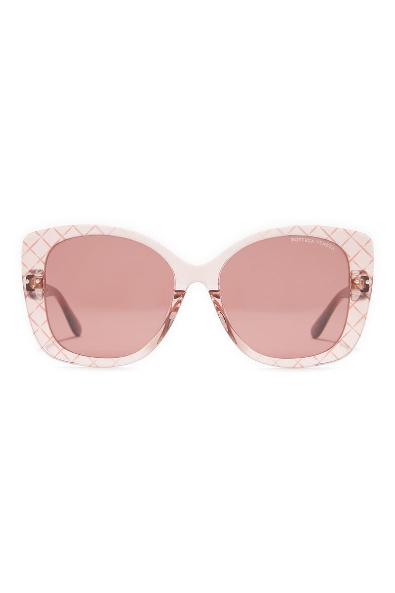 54mm Square Sunglasses, Main, color, PINK PINK PINK/PNK