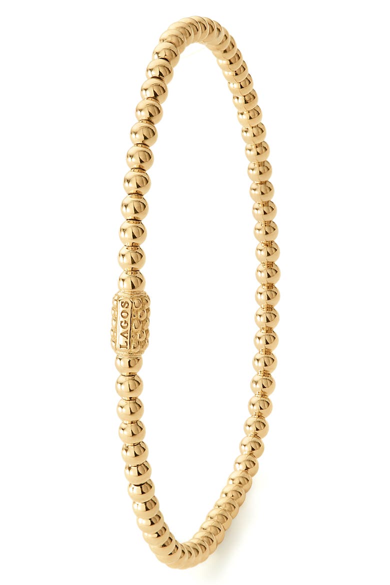 Caviar 18K Gold Ball Stretch Bracelet, Alternate, color, GOLD