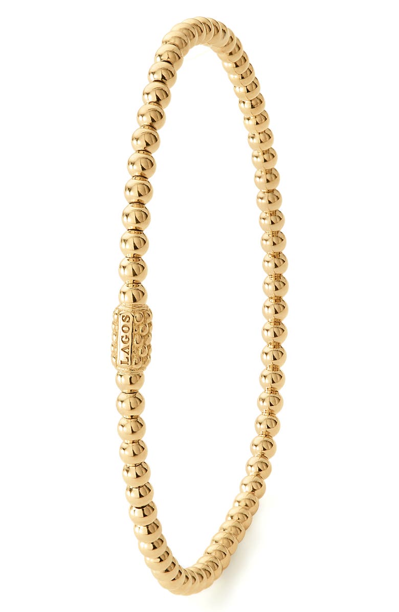 LAGOS Signature Caviar Beaded Stretch Bracelet, Alternate, color, Gold