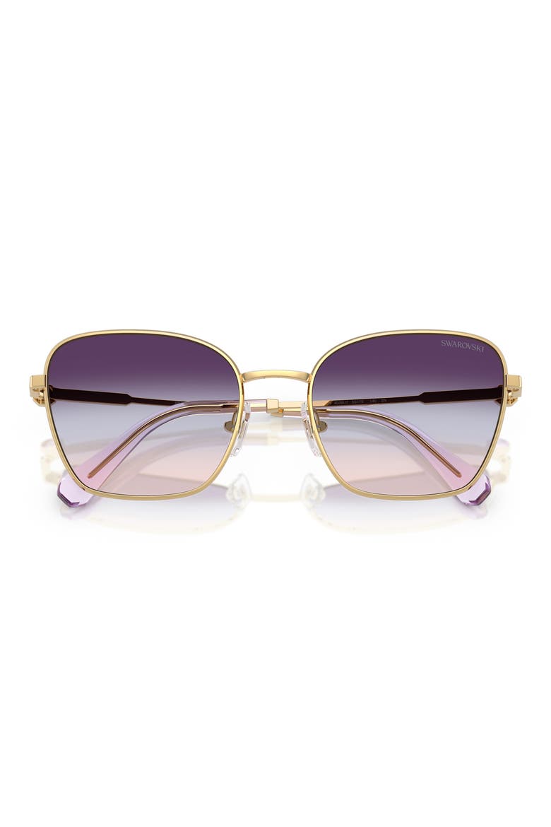 55mm Gradient Pilot Sunglasses, Alternate, color, GOLD / BROWN / BLUE / VIOLET