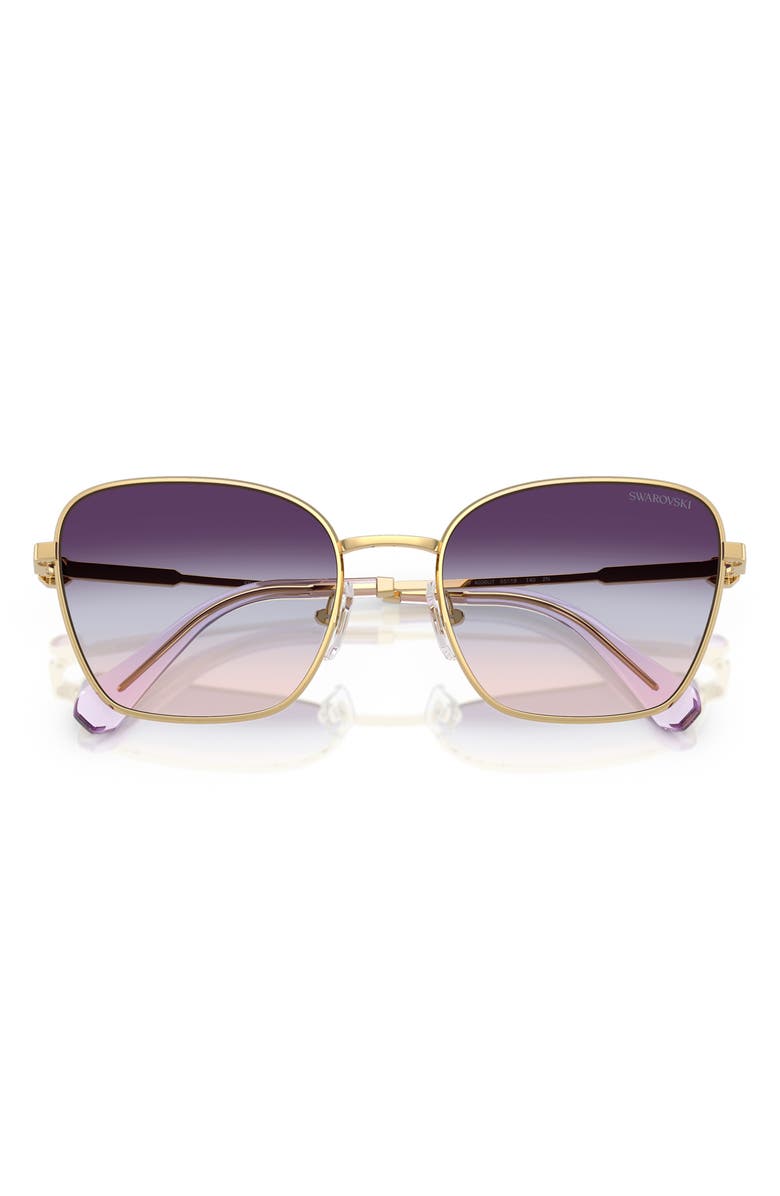 Swarovski 55mm Gradient Pilot Sunglasses, Alternate, color, Gold / Brown / Blue / Violet