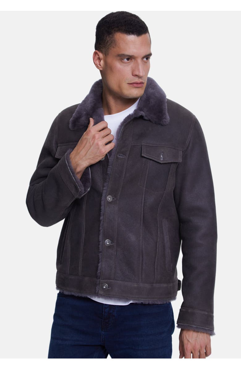 Furniq UK Alfie Suede Jacket, Alternate, color, Dark Grey