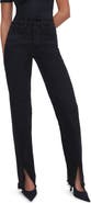 Good American Good Boy Twisted Slit Raw Hem Jeans