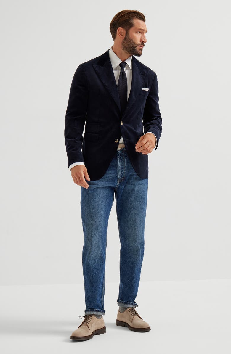 Brunello Cucinelli Deconstructed blazer, Alternate, color, Navy Blue