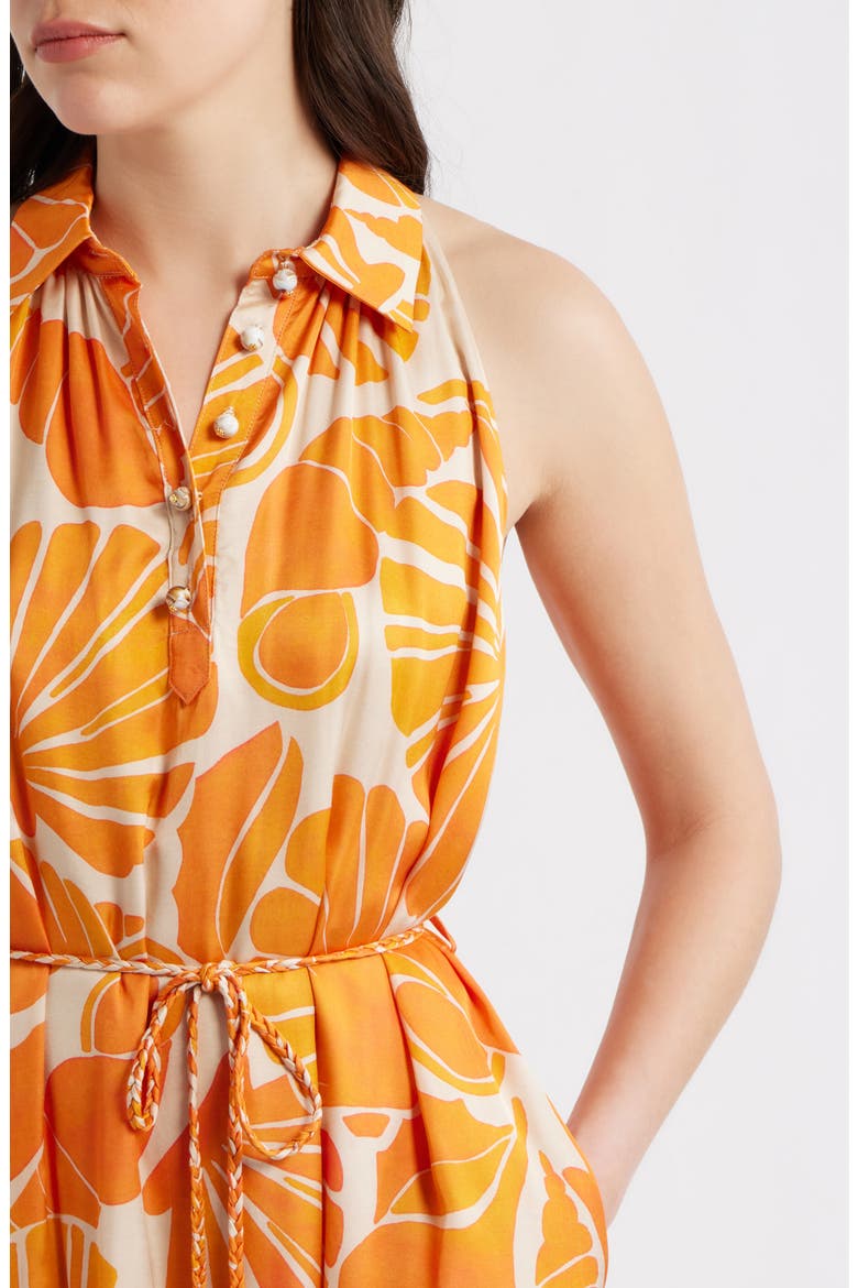 Elmo Shell Print Midi Dress, Alternate, color, TANGERINE MULTI