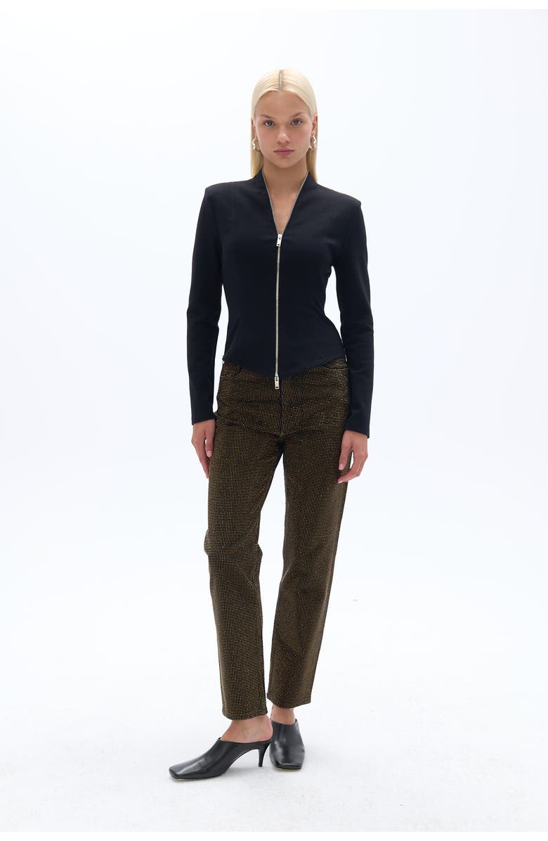 Nocturne Front Zippered Blouse, Alternate, color, 