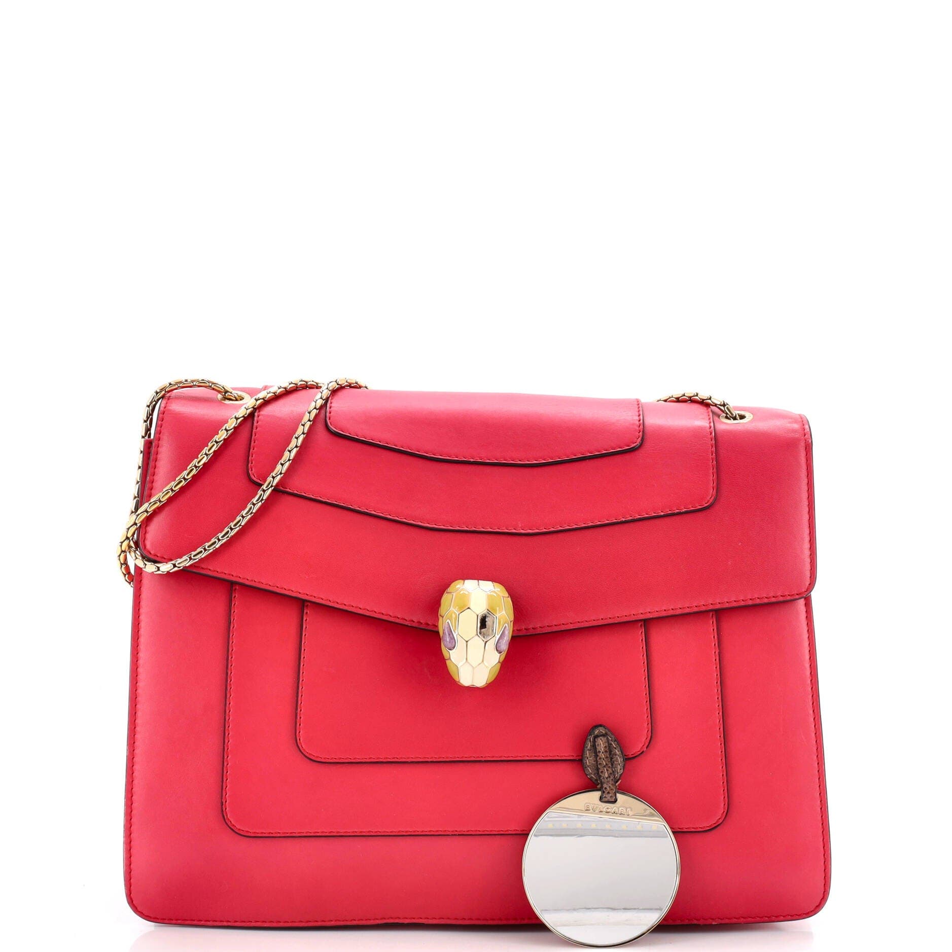 Serpenti Forever Square Shoulder Bag Leather Large, Alternate, color, Pink