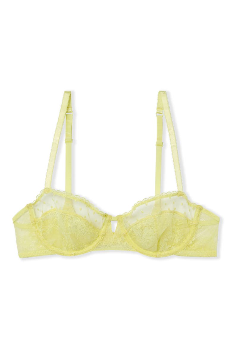 Plume N°9 Underwire Balconette Bra, Alternate, color, LIGHT YELLOW