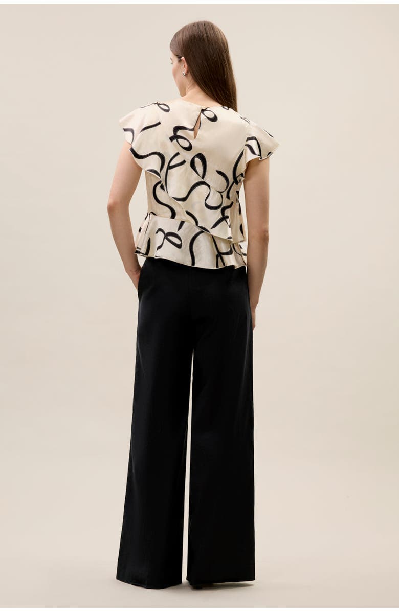 Rebecca Taylor Hollis Satin Top, Alternate, color, Ribbon Print