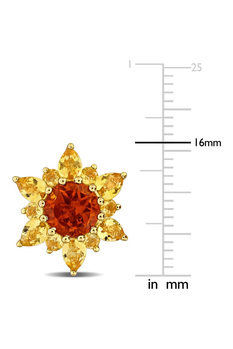 Sterling Silver Citrine Flower Stud Earrings, Alternate, color, YELLOW