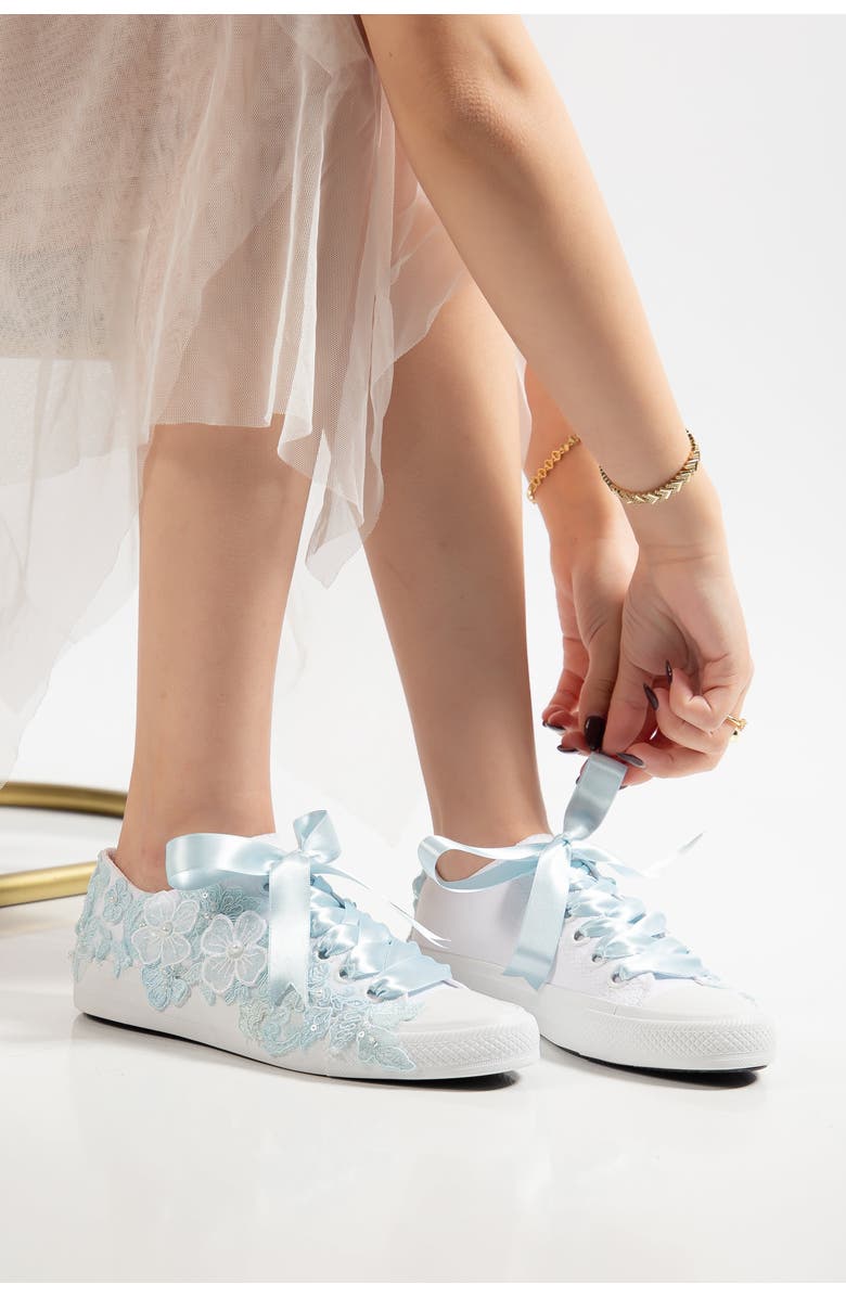 Forever & Always Shoes Serenelle Lace Bridal Sneaker, Alternate, color, Baby Blue