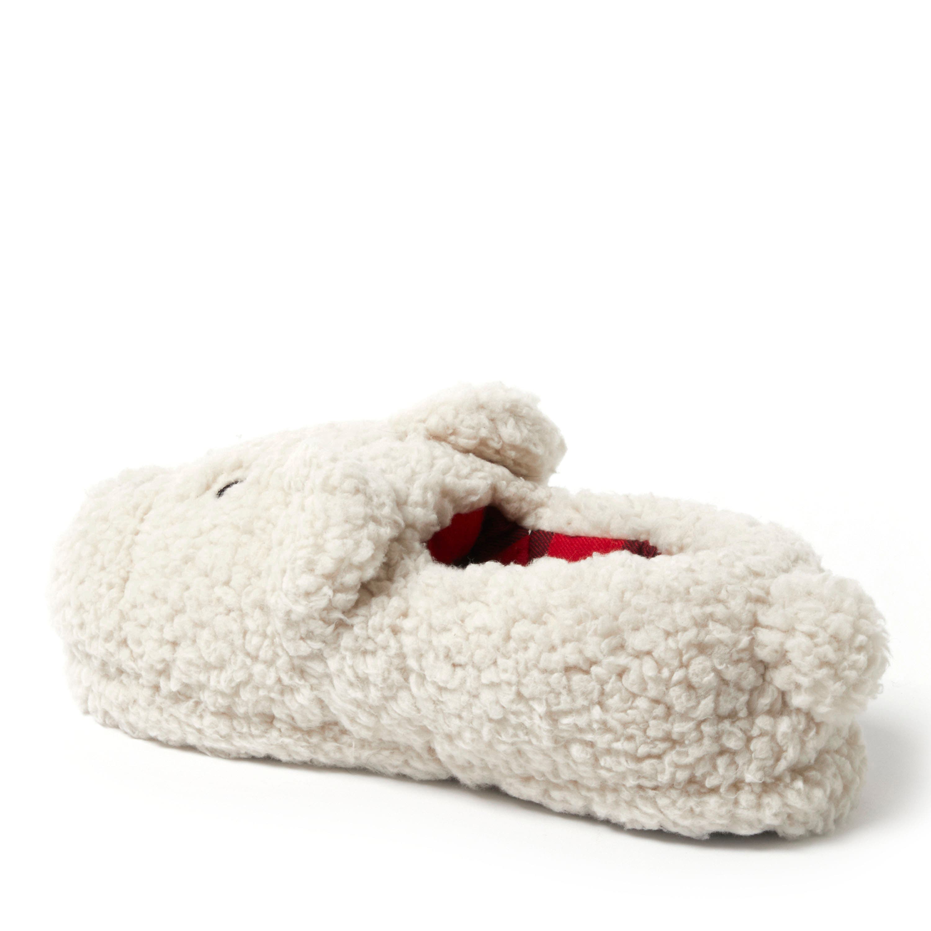 DEARFOAMS Unisex Animal Closed Back Slipper, Alternate, color, Creme Brulee
