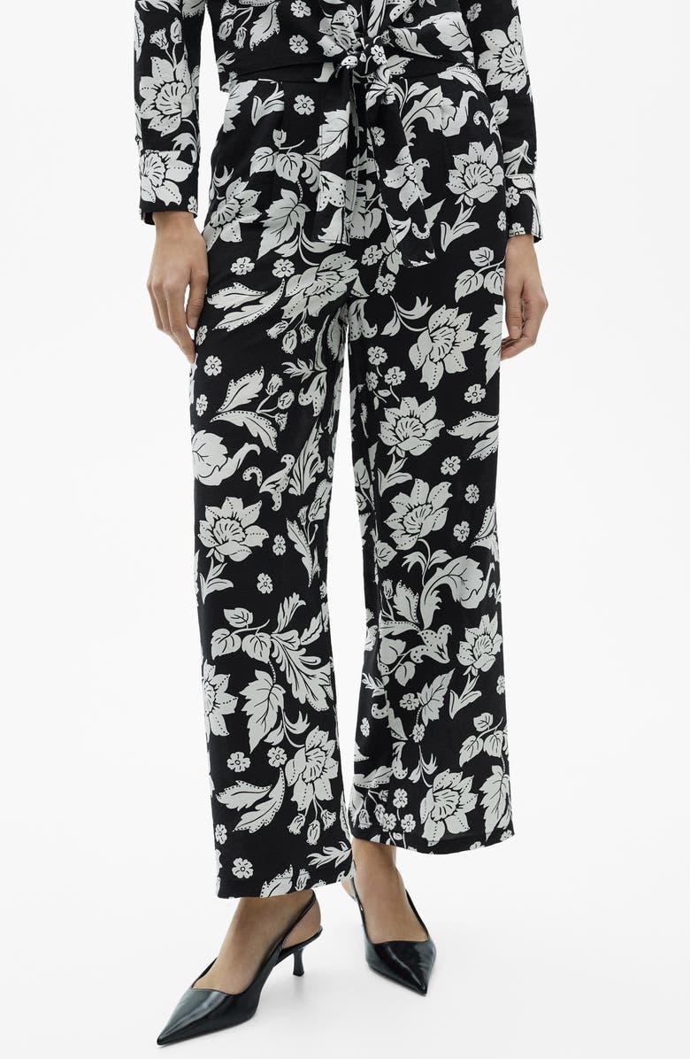 MANGO Floral Straight Leg Pants, Main, color,