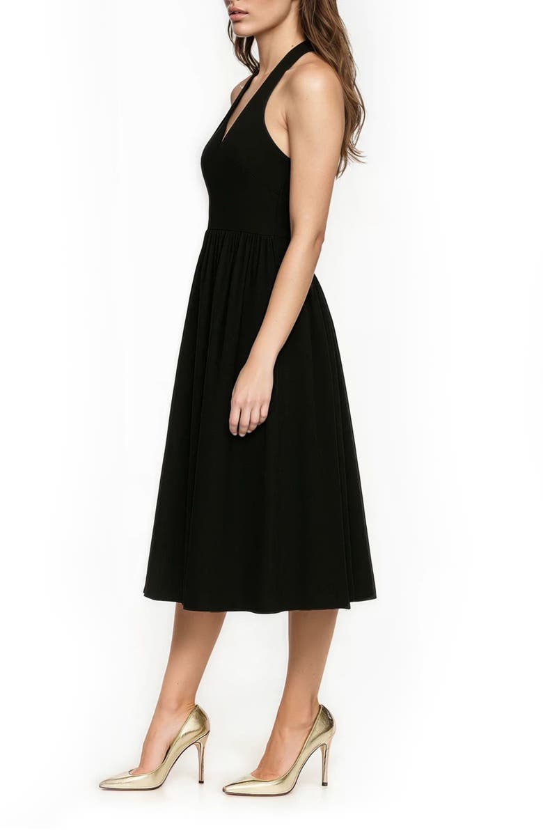 Jewel Badgley Mischka Halter Sundress, Alternate, color, Black